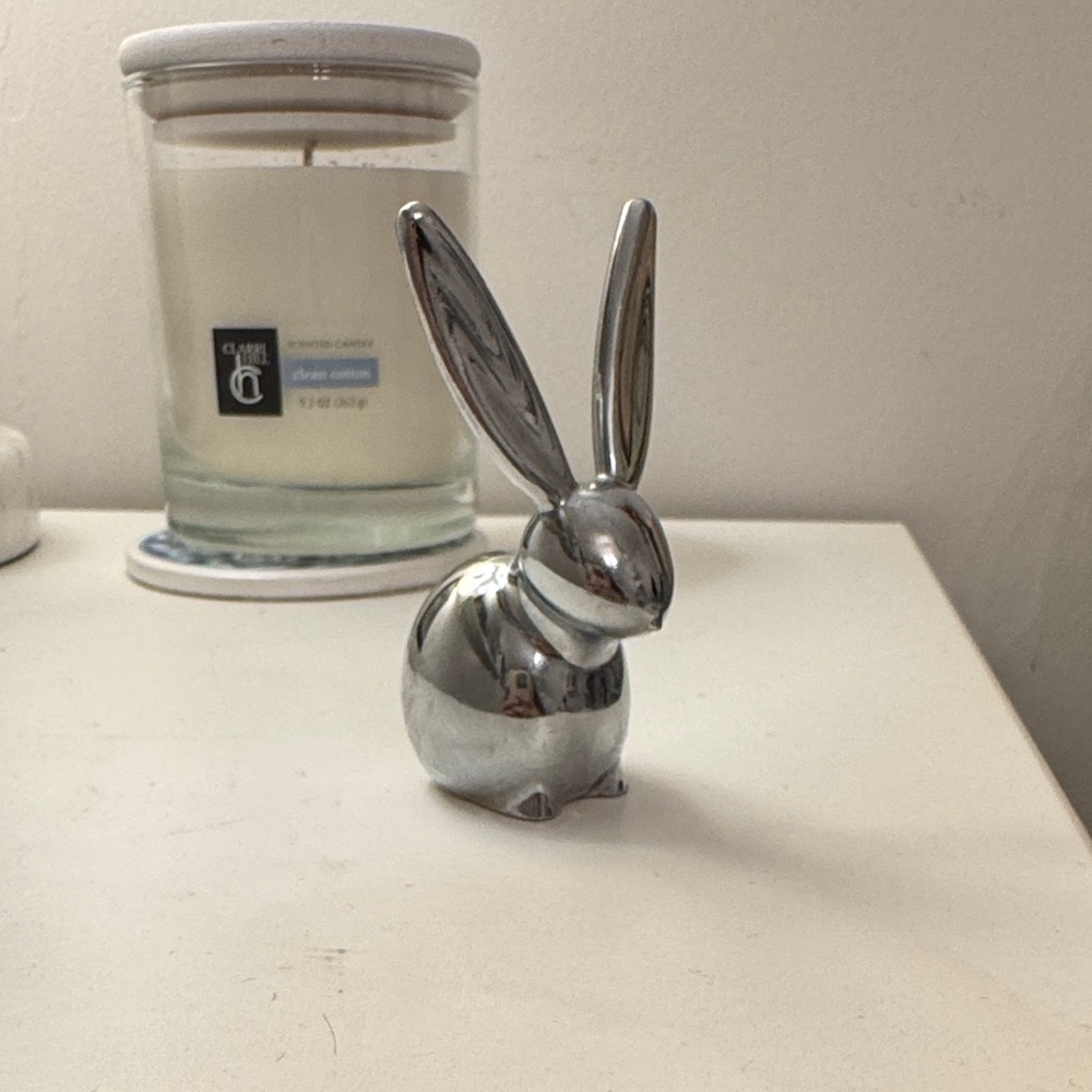Silver Bunny Ring Holder